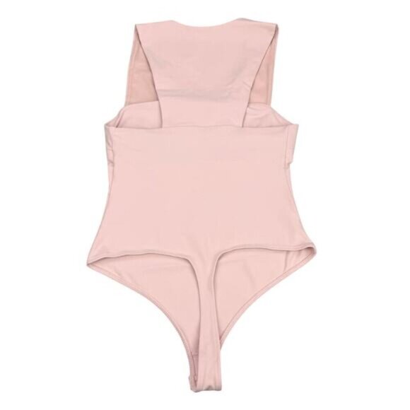 NWT FREE PEOPLE She's So Sleek Bodysuit Sz Small Silver Pink - Picture 7 of 7